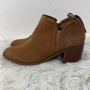 Steve Madden Ruebey Suede Light Brown Leather Booties Boots Heels Shoes Size 9.5